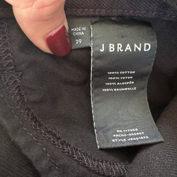 J BRAND Women's Joan cropped high-rise wide-leg jeans in Black Size 29 - Picture 8 of 8